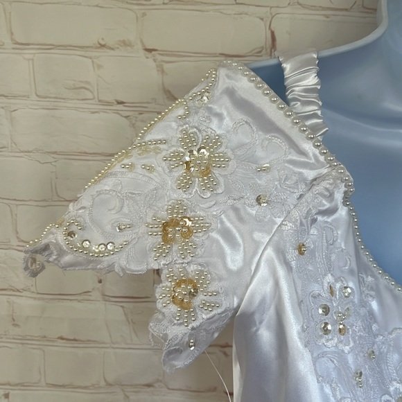 NWOT ALFRED ANGELO VTG white embellished dress size small ? no size tag - Picture 6 of 9
